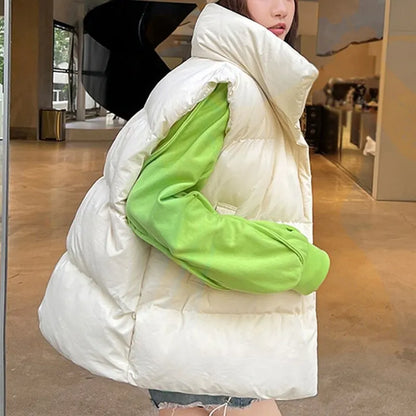 Cozy Y2K Autumn Winter Down Vest for Women - Stylish Harajuku Loose Jacket, Casual Windproof Waistcoat