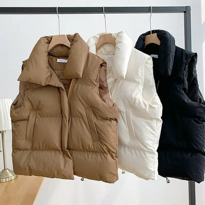 Cozy Y2K Autumn Winter Down Vest for Women - Stylish Harajuku Loose Jacket, Casual Windproof Waistcoat